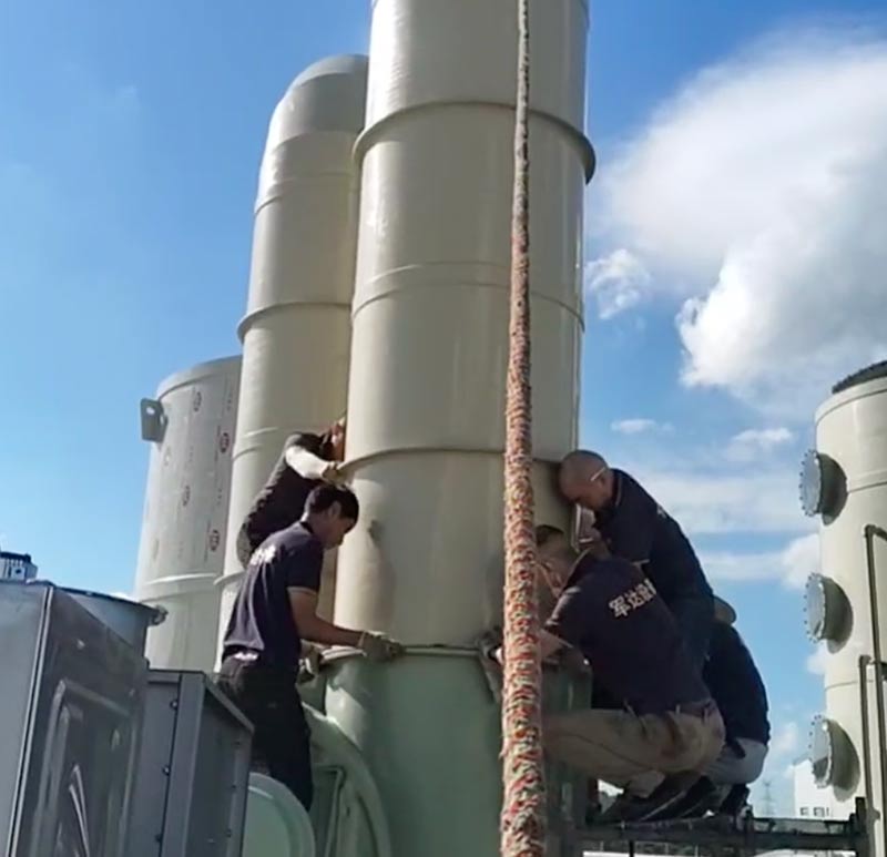 Installation de tour de gaz d'échappement pour la ligne de production de galvanoplastie Junda